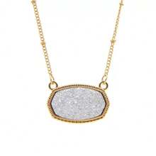 1 Modern White Necklace - Oval Design For Collarbone - White - View 6