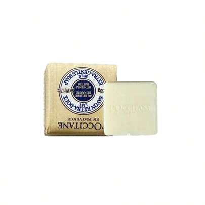L'Occitane 50g Shea Butter & Milk Cleansing Soap Bar, Unisex Handmade Gift Soap