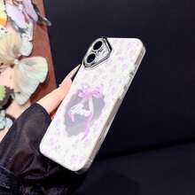 JURSUE Śliczne, zabawne, odporne na wstrząsy etui ochronne na telefon z motywem kawaii z osłoną obiektywu i paskiem na telefon, kompatybilne z 'em 17 Air 16 15 13 12 11 Pro Max IP 14 Plus dla kobiet i dziewcząt MZ5072