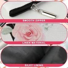 Blisswave Kosmetiktasche mit Namen, personalisierte Kosmetiktasche von A bis Z, hochwertiger Metallreißverschluss, exquisites Druckdesign, gefüttert, personalisierte Geschenke für Frauen undädchen (weiß) - V - Übersicht 2