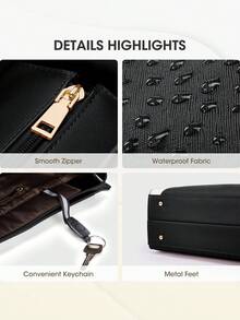 Waterproof Laptop Tote Bag For Women: 15.6 Inch Large Work Bag For Teachers & Office Professionals, Business Computer Briefcase With Organizer Pockets - Đen, nâu và trắng - Xem 5