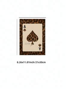 1幅无框黑桃A豹纹印花画，幸运女神魅力墙饰，复古赌场动物图案装饰画，适用于卧室、客厅、宿舍 | 房间装饰画，复古装饰，宿舍必备 - 彩色 - 查看 12
