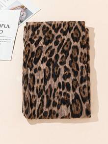 1pc Classic Leopard Print Crinkle Scarf, Versatile For Commuting, Travel, And Outfits - Multicolor - View 3