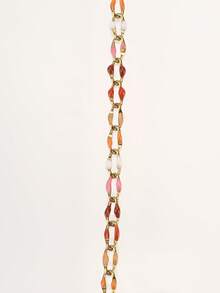 1m Cadena de joyería de acero inoxidable esmaltada, cadena con forma de labios esmaltada por ambos lados, cadena ovalada esmaltada, para hacer joyería, decoración de zapatos, bolsos y ropa - Multicolor - Ver 16