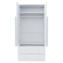 Wardrobe 70*40*170cm, Double Door Design, With Drawers And Shelves, White (Old SKU: LDB00307AAK) - 1 - View 7