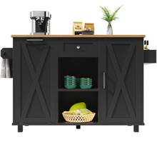 Modern Kitchen Island, Kitchen Cabinet, Buffet Cabinet, Wood Texture Food Cart, Multifunctional Dining Table With Storage Space, Food Cart With Snack Shelves, Black