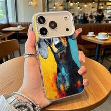 Funda de Teléfono Impresión de Arte de Perro Colorido para Modelos de  y , Regalo Ideal para Todas las Estaciones - Plateado - Ver 2