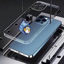 Carcasa de teléfono impreso transparente de moda Cubierta de teléfono transparente con diseño de balón de fútbol y escudo azul para iPhone 14 Pro Max en color gris claro ideal para amantes del deporte y viajes Para apple, teléfonos - transparente - Ver 4