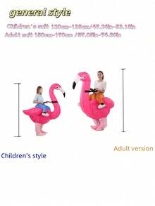 1pc 2025 New Inflatable Flamingo Costume, Mascot Costume For Women, Cartoon Character Cosplay For Halloween, Valentine's Day, Fun Party, Inflatable Costume, Dinosaur Jumpsuit, Parent-Child Interaction, Holiday Personalized Dinosaur Suit - Multicolor - View 6