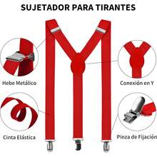 Tirantes de los hombres, Set De Tirantes Sujetadores Y Moño Unisex, Set o Kit de Moño y Tirantes para Hombre, Tirantes de Clip Resistentes en Y Ajustables para Informal y Formal - Beis - Ver 4