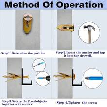 50颗石膏板膨胀螺丝，方便连接石膏板、纤维水泥板、石膏板、灰泥板，镀锌膨胀螺丝，紧固件