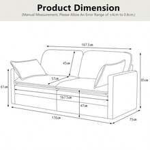 Modern minimalistisk 2-Sitzer-Soffa, bekväm och geräumig, geeignet für Wohn-/Schlafzimmer - Grå - Visa 2