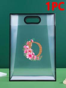 5/1pc Gift Bag, A-Z 26 Letter Design Waterproof Gift Bag - Fashionable Portable Wedding Gift Bag, Small Black & White PVC Transparent Tote Bag, Insertable Christmas Gift Bag, Wedding Gift, Holiday Gift