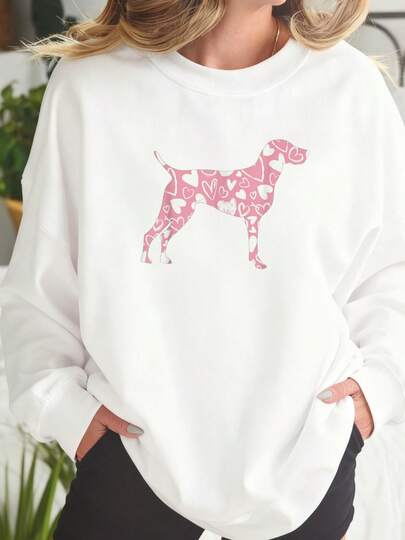 German Shorthair Pointer GSP Dog Mom Valentines Day Long-Sleeve Sweatlong-Sleeve Sweatshirt