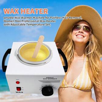 Calentador de cera profesional VamsLuna - Voltaje dual (110V/220V) Derretidor de cera para salón de grado con olla extraíble y temperatura ajustable | Certificado CE para spa facial/corporal