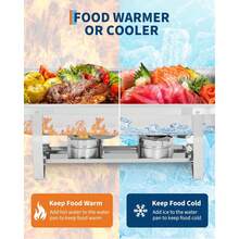 mteryoing 2/4/6 Pack Rectangular Chafing Dish, Single Compartment Stainless Steel Buffet Warmer Set, Complete Food Server For Catering, Wedding Events, Home Parties - 6 件裝 - 查看 6