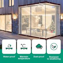 1pc Waterproof PVC Tarpaulin, Tear-Resistant Clear Plastic Cover For Greenhouse, Garden, Patio, Outdoor Use, Rainproof Cloth, Plastic Sheet, Balcony Windshield, Succulent, Rain Shelter, Insulation - Transparent - View 11