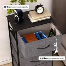 Modern 4-Drawer Fabric Dresser With Wooden Top & Metal Frame - Large Storage Capacity For Bedroom Or Living Room Kids Room Nursery - Dark Grey - View 4