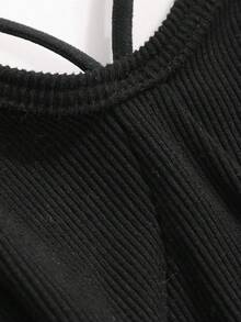 Livesso Women Summer Hollow Out Stretchy Cropped Cami Top Going Out Tops Tank Tops - Black - View 6