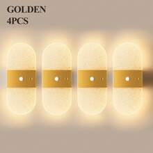 Luz de Parede Moderna com Sensor de Movimento de Cristal, Candeeiro de Parede LED Inteligente com Sensor Acrílico, Luz de Parede LED Sem Fios, Luz Noturna Alimentada por Bateria, Temperatura de Cor e Brilho Ajustáveis, Adequado para Corredor, Casa de Banho, Quarto, Decoração de Casa, Sala de Estar - Multicolorido - Ver 14