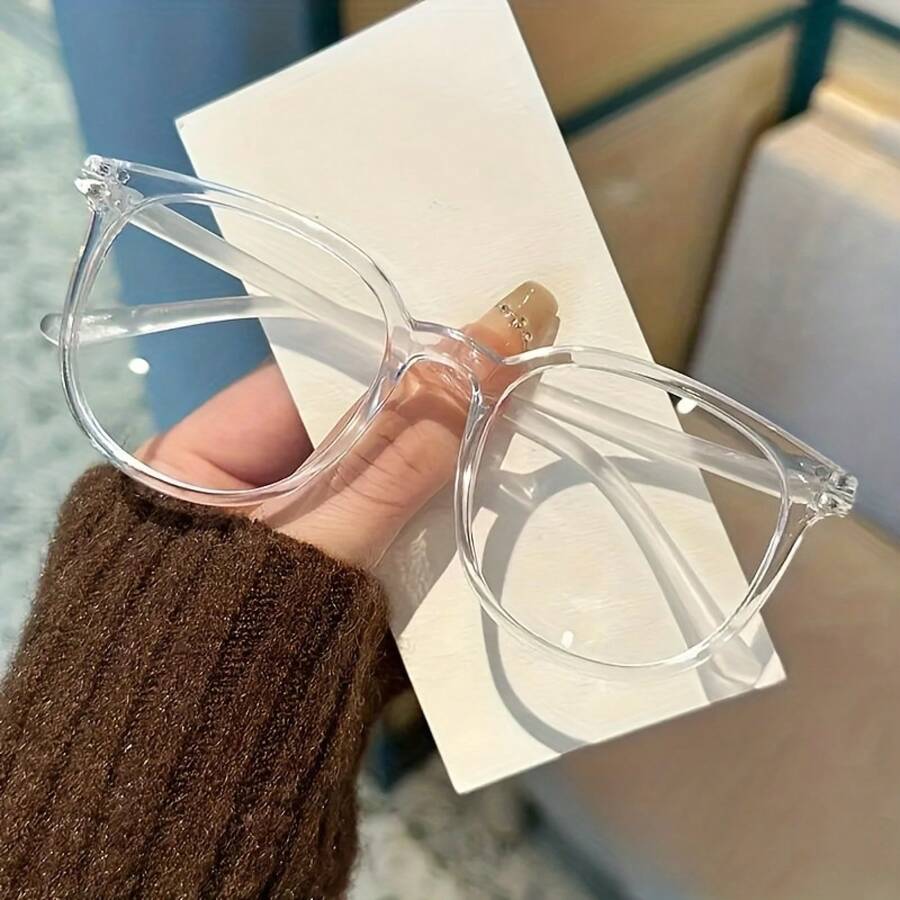 Japanese And Korean Style Ultra-Light Glasses Unisex Glasses Gift For Teachers Gift For Friends Suitable For Office Formal Occasions And Daily Wear - Non-Prescription Decorative Style - 白色 - 查看 1