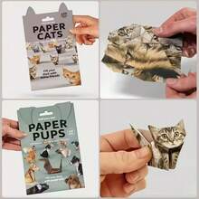 50pcs Paper Cat Origami - DIY Origami Cat Set, Foldable Paper Cat & Dog Shapes, Cute Origami Craft - Multicolor - View 3