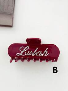 Kẹp tóc hình vuông oval khắc tên cá nhân, kẹp tóc đính đá tùy chỉnh 5 chữ cái, phụ kiện tóc có thể tùy chỉnh màu sắc, phụ kiện tóc dành cho nữ. - Nhiều màu - Xem 12