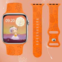 Omen's And Men's I Fashion Dandelion And Cat Laser Carved Monochrome Silicone Watch Bring A 38mm 40mm 41mm 45mm 44mm 42mm 49mm Belt, Soft And Comfortable Breathable Wristband Replacement Strap, With Ultra Series 9/SE/8/7/6/5/4/3/2/1 Bracelet Accessories - Smoke Purple - View 12