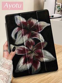 Ayotu 1pc Lily Flowers Tablet Case & Kindle E-Book Case Compatible With IPad 10th Generation, IPad 11/Air 4th/Air 7th/9.7 Inches, Compatible With Samsung Galaxy Tab A9 Plus, Kindle (11th Generation-2024 Release)(6 Inch), Kindle Paperwhite 12th Gen 2024, Great Holiday Gift, Stylish And Simple Pattern. - Multicolor - View 2