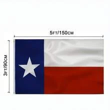 1pc Flags Texas Vivid Colors And Fade Resistant Double Stitching With Brass Grommet, 3x5 Feet - Style 1 - View 3