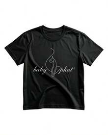 Camiseta estilo Baby Phat - Texto + Gráfico de gato - Todas las tallas - Estilo Y2K - Negro - Ver 1