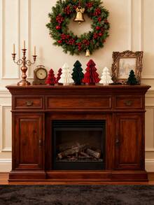 1pc (Red/Green/White) 3.94in/5.91in/7.87in Christmas Party Decorations, 3D Mini Glitter Edge Paper Honeycomb Ornaments, Green, Red Hanging Ornament For Christmas Tree Decor, New Years Party, Christmas Ornaments, Home Decor, Suitable For Wedding Decoration - Multicolor - View 10