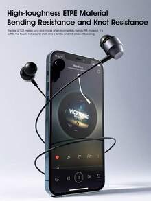 PHILIPS Wired Earphones Type-C Interface In Ear Earphones Computer Earphones Suitable for USB-C Devices, Headset For Pc, Usb C Earphones, Lightweight Headphones, Inear Design, Tanglefree Cable, Inline Controls, Noisecanceling Earphones, Students - 黑色 - 查看 6