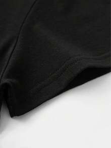 Women's Casual Sports-Shirt, Pattern Print-Elastic Round Neck, Washable And Comfortable, Women's-Shirt, Fashion Style, Tops, Convenient Care, Printed Shirt, Women's Lifestyle, Soft Texture, Fashionable-Shirt, Fashionable Women's Clothinggym, Workout Tops, Graphic Tee,-Shirt, Vintage, Valentine's Day - 黑色 - 查看 3