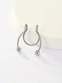 1pc/3pcs Punk Style Stainless Steel Nose Ring, Fashionable Minimalist Nose Clip Piercing Jewelry, Unisex - Multicolor - View 9