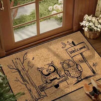 猫头鹰图案迎宾垫，小地毯，门垫，地垫，户外门垫，厨房地毯，家居装饰，前门垫，区域地毯，户外垫，家居装饰，区域地毯，花园地毯，可水洗地毯