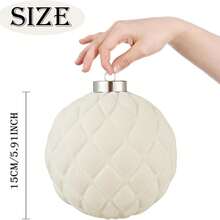 Large Velvet Christmas Ball Ornaments - 6 Inch Flocked Christmas Balls Shatterproof Drative Hanging Ornaments Set For Xmas Tree Holiday Wedding Party Dr (Cream, 2pcs), These Oversized Velvet Baubles Boast A Sumptuous, Soft Texture And Rich, Deep Hues, Adding Luxurious Warmth To Your Christmas Tree.  Their Full, Rounded Shape And Velvety Finish Make Them Stand Out As Elegant Focal Points, Elevating Your Festive Setup With Timeless Glamour.26616919,Fireplace Decoration ,New Year Decor ,Shatterproof - Đen và trắng - Xem 3