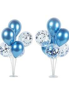 一套生日气球支架套装，柱式气球支架带底座，适用于婚礼和生日派对装饰，70厘米气球柱 - 彩色 - 查看 10