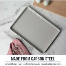 Gallen - Hoja de galletas antiadherente de acero carbono, 13 x 9 pulgadas, color gris frío(13" Cookie Sheet Gris frío (hoja de galletas de 13 pulgadas)) - Multicolor - Ver 4