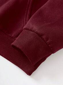 Sudaderas de Mujer Sudadera casual de mujer con capucha, color rosa, estampado de fresas y lazo, versátil y cómoda - Burdeos - Ver 6