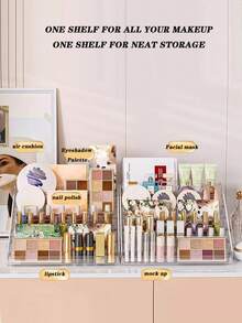 1Piece Home Lipstick And Cosmetics Storage Rack, Multi-Layer Transparent Nail Polish Display Rack, Nail Art Storage Box, Storage Rack - Multicolor - View 10