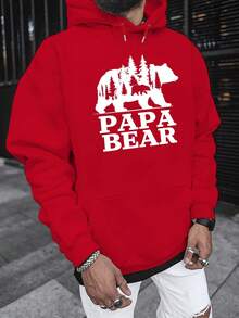 En otoño e invierno, Papa Bear diseñó una sudadera de terciopelo estampada para hombres con un diseño de gorra multifuncional, adecuada para las temporadas de primavera y otoño, disponible en tallas extragrandes. - Negro - Ver 9