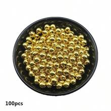 Hạt tròn Acrylic màu vàng 4/6/8/10mm dùng làm đồ trang sức làm dây đeo điện thoại di động DIY thời trang vòng tay vòng cổ phụ kiện trang trí - Vàng - Xem 4