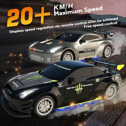 שלט רחוק 911/מוסטנג/סובארו/GTR בקנה מידה 1:24, כולל מחסום, כבל טעינה, צמיגי חילוף, מכונית מרוצים עם שלט רחוק 2.4G, מכונית צעצוע RC דריפט במהירות גבוהה 20 קמ"ש, מתאים לבנים ולחובבים, מתנת יום הולדת (חלק מהאביזרים בצבעים אקראיים)