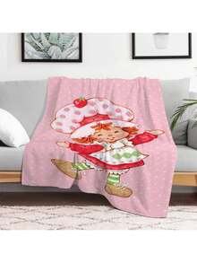 S-Strawberry Pink Shortcake Throw Blanket – Fluffy Plaid Picnic & Camping Blanket, Soft & Cozy Portable Sofa Decor, Downy King Lid Blanket For All-Season Comfort - 照片1 - 查看 12