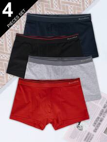 4 pièces Sous-vêtements pour hommes en Norcotton, Boxers en coton pur, Combinaison multicolore - Multicolore - Voir 1