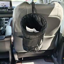 1pc Foldable Car Trash Can, Black Car Garbage Bin, Car Seat Storage Bucket, Camping Spiral Bucket, Multi-Function Trash Can - Multicolor - View 4