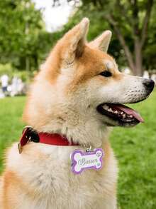 1 pieza Colgante de Placas de Identificación Personalizadas para Perros, Colgante de Identificación Personalizado para Gatos, Perros, Cachorros y Mascotas, Etiqueta de Collar Colgante, Accesorios para Mascotas, Colgante con Hueso y Brillo, Regalo Perfecto para la Decoración Navideña de tu Mascota, Elegante, Contratado, Lindo, Adorable, de Moda, Colorido y Único