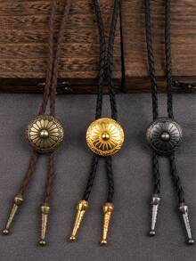 1pc Vintage Bolo Tie Necklace, European & American Style Bolo Cord Necklace, Butterfly Design Long Necklace - Gold - View 10
