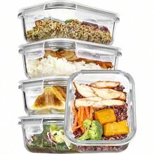 5Pack 22oz Glass Storage Containers With Lids, Glass Meal Prep Food Container Sets With Snap Airtight Lids Microwave, Oven, Freezer And Dishwasher - 5 gói 22oz - Xem 2